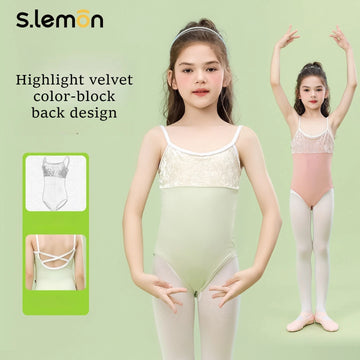 Ballet Leotard for Girls Toddler Camisole High Cut Practice Wear Art Exam Form Training Outfit for Chinese Dance Gymnastics