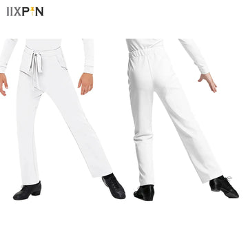 Kids Boys Standard Latin Dance Competition Costumes Black Ballroom Dancing Practice Pants Male Rumba Samba Training Wear