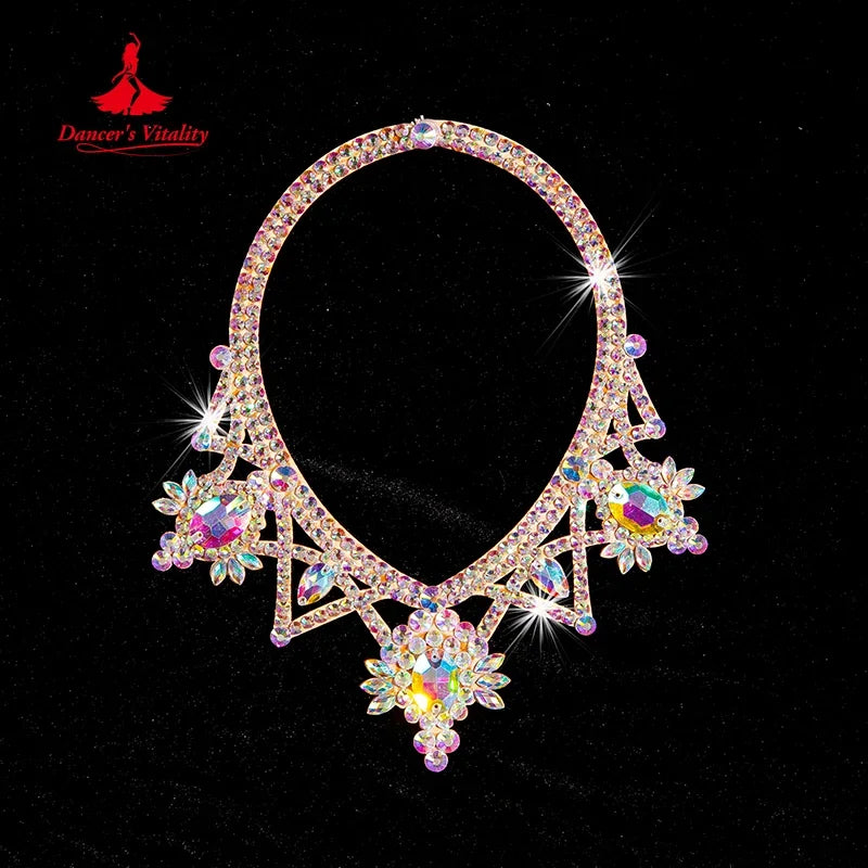 Belly Dance Performance Necklace Women's Customization Senior Luxury Rhinestones Accessories Oriental Modern Dancing Ornament