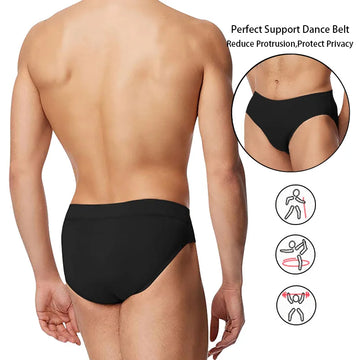 Men Ballet Dance Belt Full-seat Ballet Brief for Men Gymnastic Dance Cosplay with Elastic Waistband and Padded Layer Front