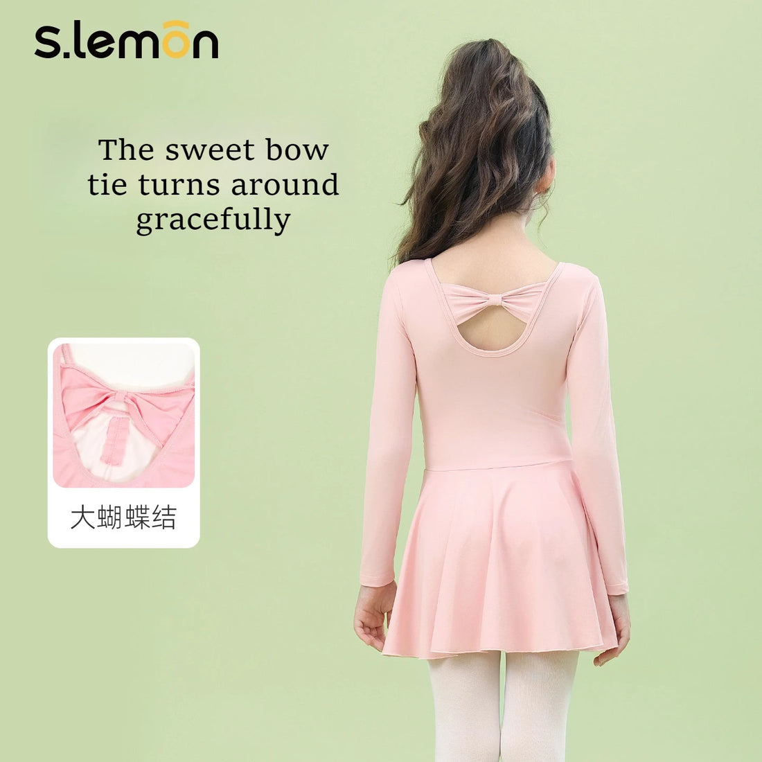 Girls Ballet Leotard Tutu Dress – Long Sleeve Dance Outfit for Chinese Dance, Exam & Practice