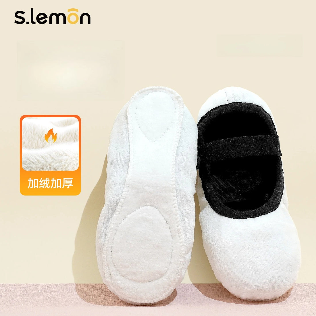 S.lemon Girls Fleece-Lined Velvet Dance Shoes Black– Soft Sole Ballet & Chinese Dance Slippers for Winter Boy