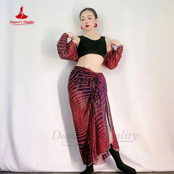 Belly Dance Costume Suit for Women Half Sleeves Coat+vest+hip Scarf 3pcs Bellydancing Wear Outfit Girl's Oriental Dance Clothing