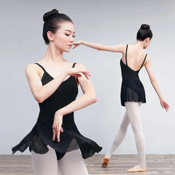 Ballet Dress For Women Girls Camisole Leotard Dress Adult Black Dance Costumes With Mesh Skirt Skate Swimwear