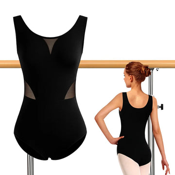 Women's Sleeveless Camisole Ballet Dance Leotards for Adult Gymnastics Dance Tank Tops with Soft Lining Long Sleeves Bodysuits
