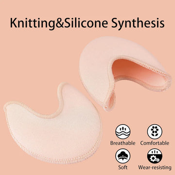 Women's Pointe Shoes Knitted Toe Pads Ballet Dance for Adult Gymnastics Dance Practice with Silicone Toe Cushion Protectors