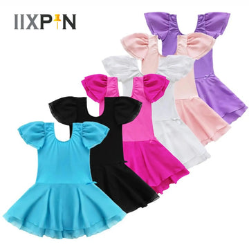 Kids Girls Ballet Tutu Dress Gymnastic Leotard Bodysuits with Built-in knickers Costume Ballerina Dance Dress for Performance