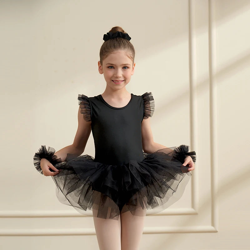 Girls 4 layers tulle Ballet Tutu Dress Leotard  Fashion Professional Kids Dance Party Dress Performance Costume  ﻿