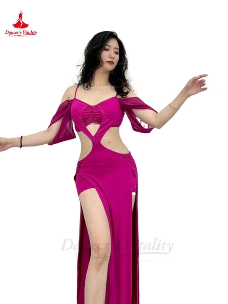 Belly Dancer Costume Women Short Sleeves Silver Cotton Shaabi Balady Saidy Performance Clothing for Gilr's Indian Practice Robe