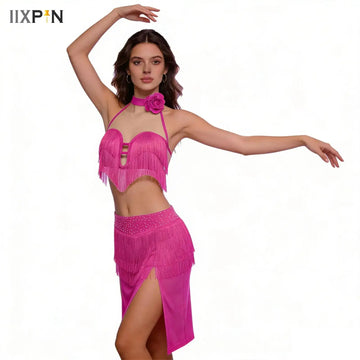 Women Belly Dance Outfits Latin Cha-cha Rumba Ballroom Salsa Dancer Outfits Halloween Rave Party Competition Performance Costume