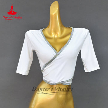 BellyDance Tops for Women Comfortable and Sexy V-neck Top for Girls Oriental Dance Professional Practice Clothing