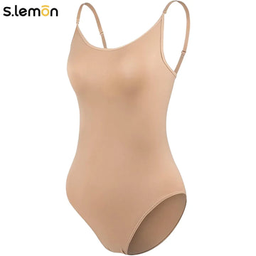 S.lemon Nude Seamless Camisole Ballet Dance Undergarment Leotard with Transition Straps