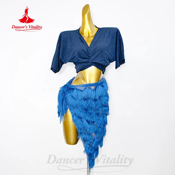 New Belly Dancing Suit Loose and Comfortable Top+tassel Short Skirt 2pcs Women's Oriental Dance Sexy Practice Clothing Set