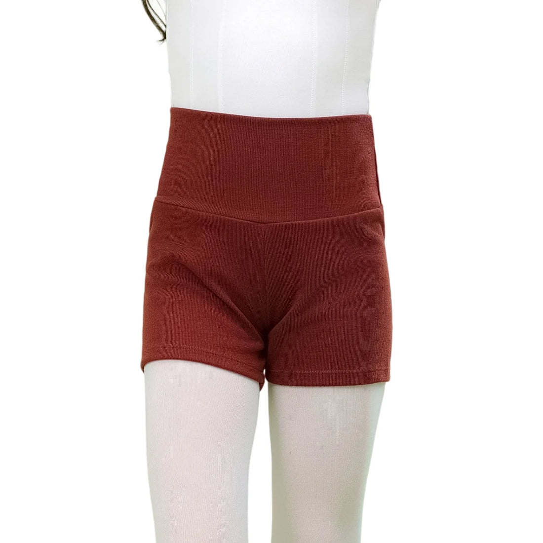 Kids Dance Shorts Ribbed Knit High Waist Shorts Girls  Ballet & Gymnastics Workout Shorts for Jazz Hip Hop