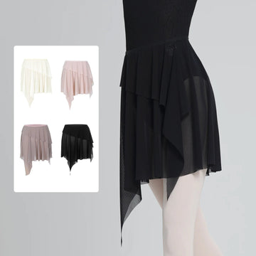 Women Girl Ballet Skirts Soft Mesh Irregular Gauze Short Skirts Skate Yoga Gymnastics Dance Costumes Ballerina Tulle Skirts