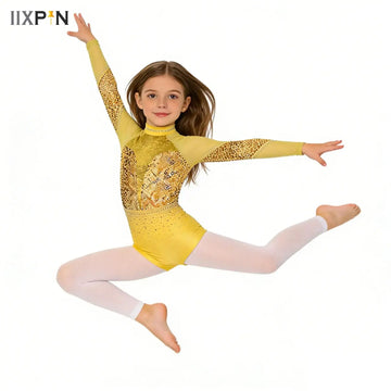 Kids Girls Long Sleeve Gymnastics Leotard Bodysuit Teens Tumbling Outfits Dance Leotard Jumpsuit for Girl Children Ballet Wear