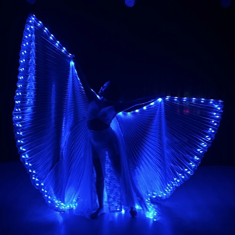 LED Isis Wings Both Sides Fluorescent Butterfly Belly Dance Performance Belly Dancing Carnival Led Costumes Shows Bellydance